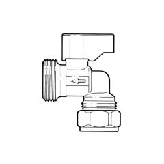 Angled Washing Machine Tap - 15mm x 3/4"