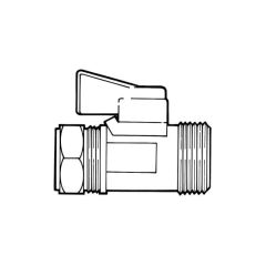 Straight Washing Machine Tap - 15mm x 3/4"