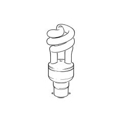 Half Spiral Bulb - 15 W CFL T2 BC