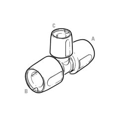 Hep2O® Branch Reduced Tee - 15mm x 15mm x 10mm White