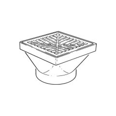 Square Hopper - 110mm Solvent Socket, 150mm Grid