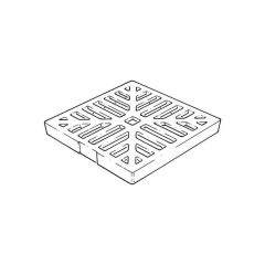 Square Hopper Drain Grid - 150mm (6") Aluminium