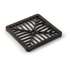 Square Hopper Drain Grid - 150mm (6") Black Plastic