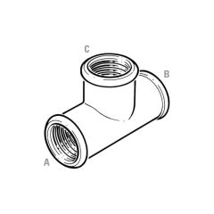 Branch Reducing Tee - 2.1/2" x 2.1/2" x 1/2" F Black