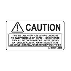 2 Colour Wiring Warning Sticker - 50 x 100mm, 25 Pack