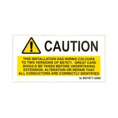 2 Colour Wiring Warning Sticker - 50 x 100mm