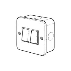 Surface Mounted Plate Switch - 10A, 2 Gang, 2 Way