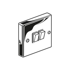 Plate Switch - 10A, 2 Gang, 2 Way, Chrome