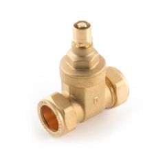 Lockshield Gate Valve - 22mm Brass BS 5154