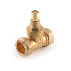 Lockshield Gate Valve - 22mm Compression Brass