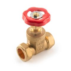 Wheelhead Gate Valve - 22mm Compression Brass BS 5154