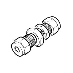 LPG Metric Compression Bulkhead Coupling - 22mm