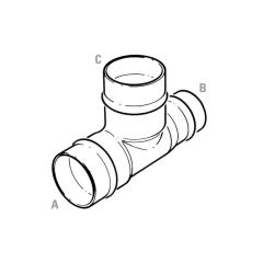 Solder Ring One End Reducing Tee 22mm x 15mm x 22mm