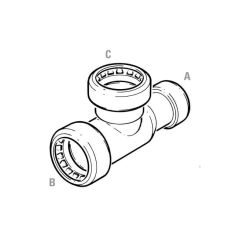 Tectite Sprint One End Reducing Tee 22mm x 15mm x 22mm