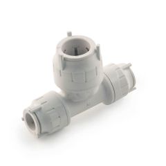 22 mm x 15 x 15 mm - Branch & One End Reducing Tee - Polyfit - White