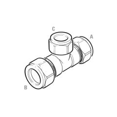 Reducing Tee DZR Compression - 22 x 22 x 15mm