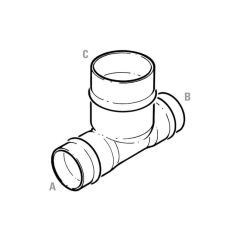 Solder Ring Reducing Ends Tee - 22mm x 22mm x 28mm