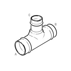 Solder Ring Reducing Branch Tee - 22mm x 22mm x 8mm