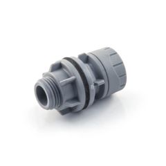 Polyplumb Tank Connector - 22mm x 3/4" BSP PM Grey