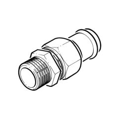 >B< Press-fit Union Connector - 22mmx 3/4" BSP M