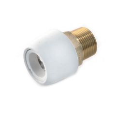 Hep2O® Adaptor - 22mm x 3/4" BSP M White DZR