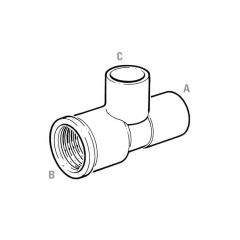 Solder Ring x BSP End Tee - 22mm x 3/4" BSP F x 22mm