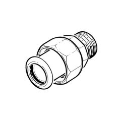 XPress Water Union Connector - 22mm x 3/4" BSP TM