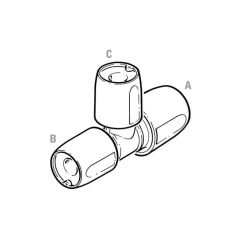 Hep2O® Branch & One End Reduced Tee - 22 x 15 x 15mm