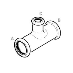 XPress Gas Branch Reducing Tee - 28mm x 28mm x 22mm