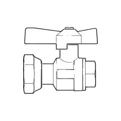 Water Meter Isolation Ball Valve - 3/4" x 1/2"