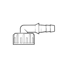 Angled Hose Fitting - 3/4" F Nut x 3/8" Tail