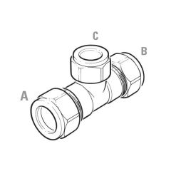 3/4" x 3/4" x 1/2" - Branch Reduced Tee - Irish Compression