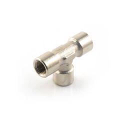 Brass Threaded Equal Tee 3/8" BSP PF Nickel Plated