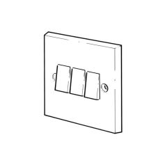 Plate Switch - 6A, 3 Gang, 2 Way, White