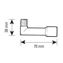 Backnee Elbow - 30mm x 1/4" x 15mm Brass