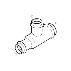 >B< Press-fit Reduced End & Branch Tee 35 x 28 x 28mm