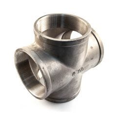 Screwed Stainless Steel Equal Cross - 3" BSP