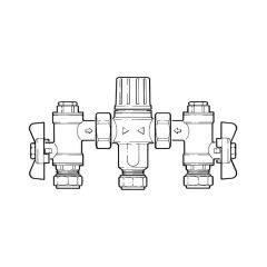 4 in 1 Thermostatic Mixing Valve TMV 2/3 - 22mm