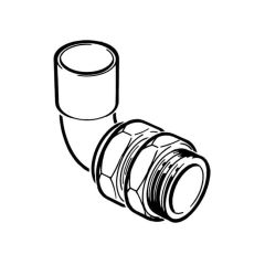 End Feed Bent Male Union Connector 42mm x 1.1/2"