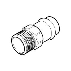 >B< Press-fit Straight Connector - 42mm x 1.1/2" BSP M