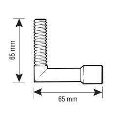 Backnee Elbow - 65mm x 1/4" x 15mm Brass