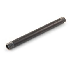 Extended Nipple Mild Steel - 6" x 3/4" Black