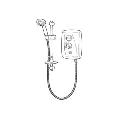 7.5 kW T80z Electric Shower Fast-Fit - White/Chrome