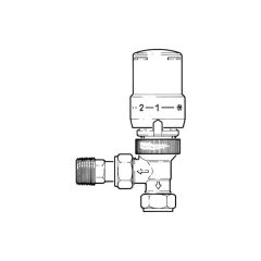 Angled Thermostatic Radiator Valve - 8/10/15mm