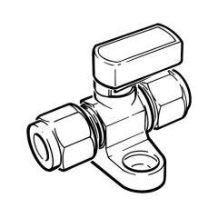 Gas Ball Valve with Strap 8mm Compression Lever Handle