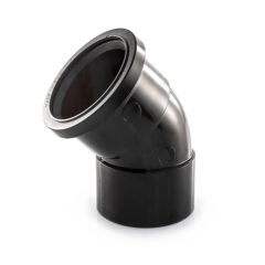 Soil & Vent Offset Bend Double Socket 82mm x 135° Black