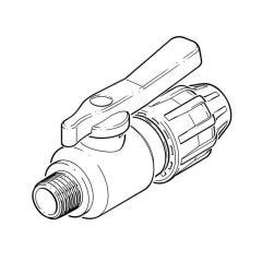 Above and Below Ground MDPE Ball Valve - 20mm x 1/2" BSP M