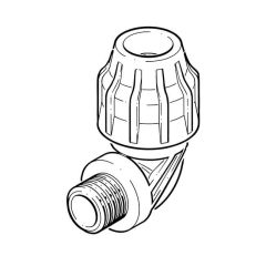 Above and Below Ground MDPE Elbow - 20mm Comp. x 1/2" BSP M