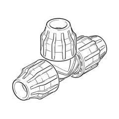 Above and Below Ground MDPE Equal Tee - 50mm