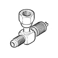 Access Tee - Female Swivel On Branch, With Valve Core Depresser.